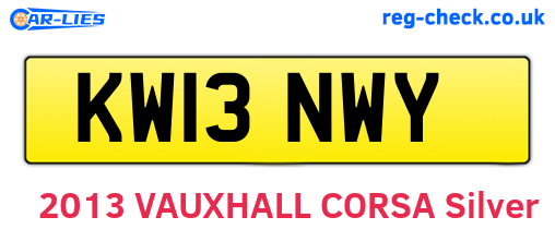 KW13NWY are the vehicle registration plates.