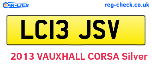 LC13JSV are the vehicle registration plates.