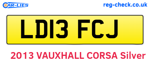 LD13FCJ are the vehicle registration plates.