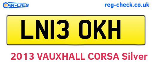 LN13OKH are the vehicle registration plates.