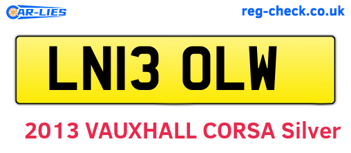 LN13OLW are the vehicle registration plates.