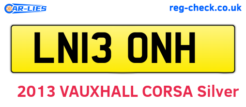 LN13ONH are the vehicle registration plates.