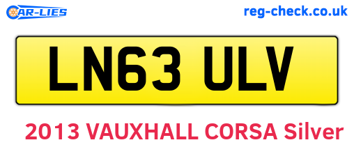 LN63ULV are the vehicle registration plates.