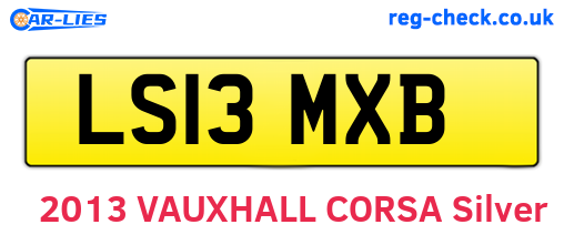 LS13MXB are the vehicle registration plates.
