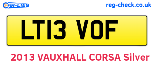 LT13VOF are the vehicle registration plates.