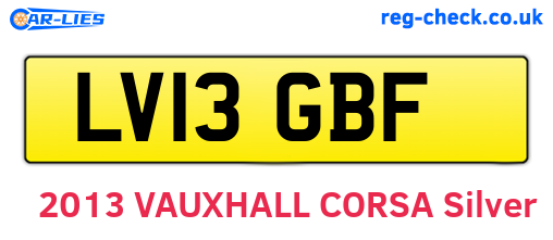 LV13GBF are the vehicle registration plates.