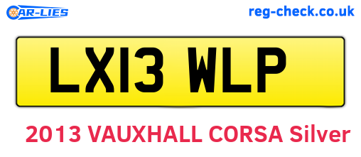 LX13WLP are the vehicle registration plates.