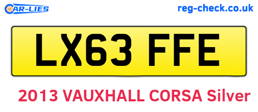 LX63FFE are the vehicle registration plates.