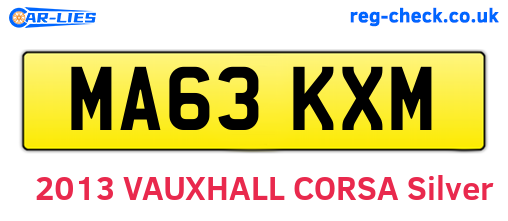 MA63KXM are the vehicle registration plates.