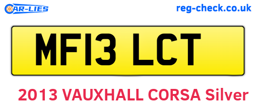 MF13LCT are the vehicle registration plates.