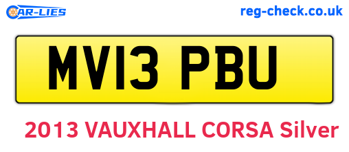MV13PBU are the vehicle registration plates.