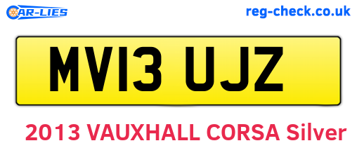 MV13UJZ are the vehicle registration plates.