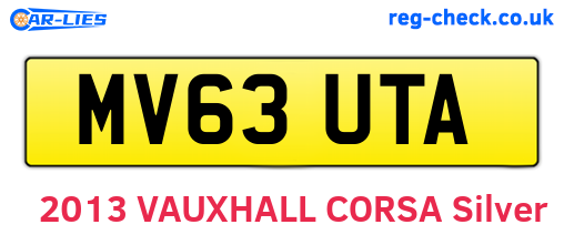 MV63UTA are the vehicle registration plates.