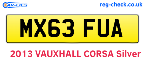 MX63FUA are the vehicle registration plates.