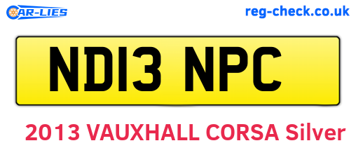 ND13NPC are the vehicle registration plates.