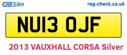 NU13OJF are the vehicle registration plates.