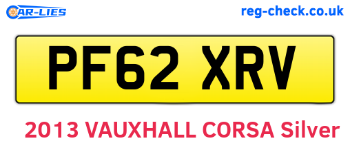 PF62XRV are the vehicle registration plates.