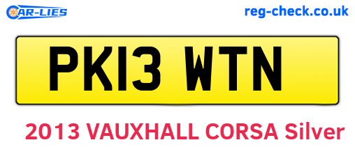 PK13WTN are the vehicle registration plates.