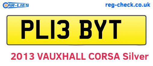 PL13BYT are the vehicle registration plates.