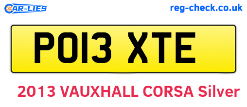 PO13XTE are the vehicle registration plates.