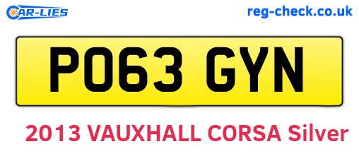 PO63GYN are the vehicle registration plates.