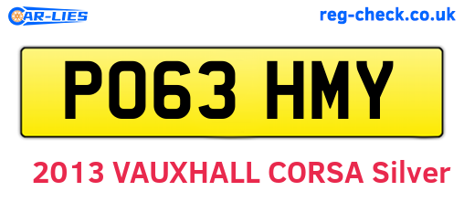 PO63HMY are the vehicle registration plates.