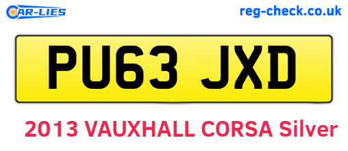 PU63JXD are the vehicle registration plates.