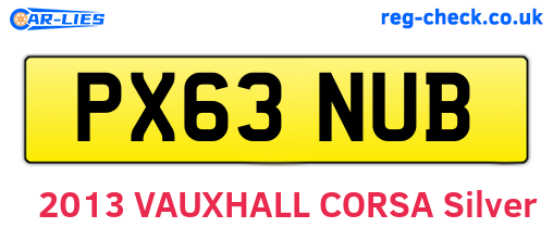 PX63NUB are the vehicle registration plates.