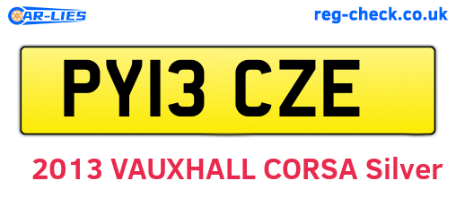 PY13CZE are the vehicle registration plates.