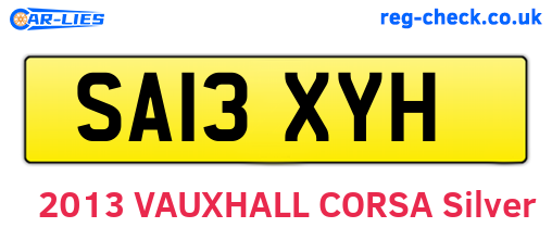 SA13XYH are the vehicle registration plates.