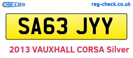 SA63JYY are the vehicle registration plates.