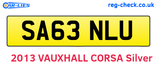 SA63NLU are the vehicle registration plates.