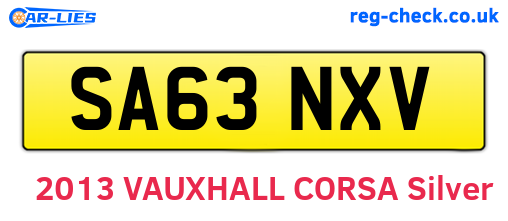 SA63NXV are the vehicle registration plates.