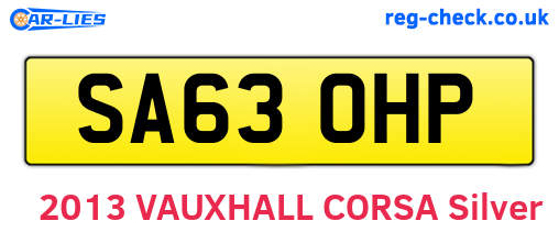 SA63OHP are the vehicle registration plates.