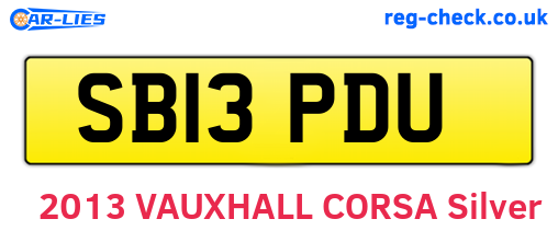 SB13PDU are the vehicle registration plates.