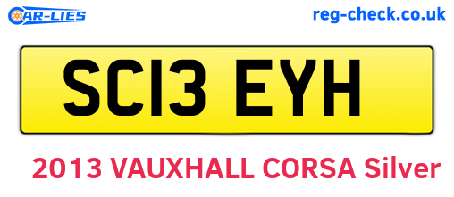 SC13EYH are the vehicle registration plates.