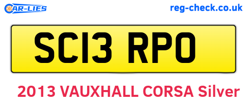 SC13RPO are the vehicle registration plates.