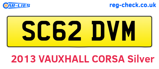 SC62DVM are the vehicle registration plates.