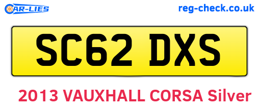 SC62DXS are the vehicle registration plates.