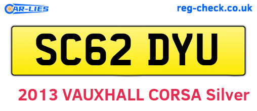 SC62DYU are the vehicle registration plates.