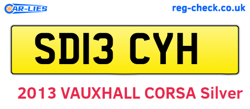 SD13CYH are the vehicle registration plates.