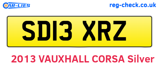 SD13XRZ are the vehicle registration plates.