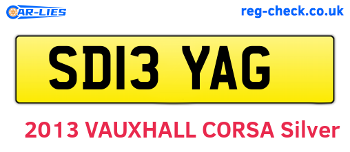 SD13YAG are the vehicle registration plates.