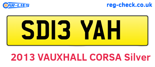 SD13YAH are the vehicle registration plates.