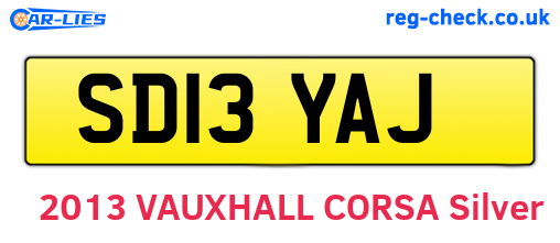 SD13YAJ are the vehicle registration plates.