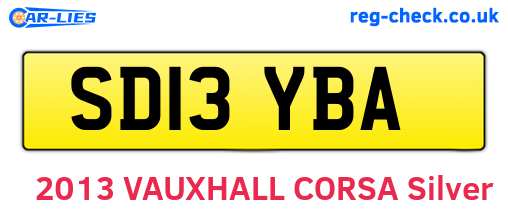 SD13YBA are the vehicle registration plates.