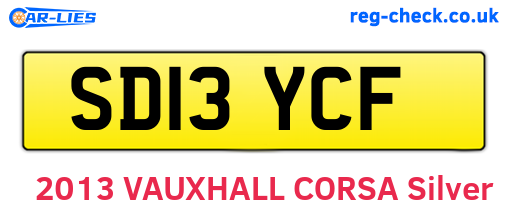 SD13YCF are the vehicle registration plates.