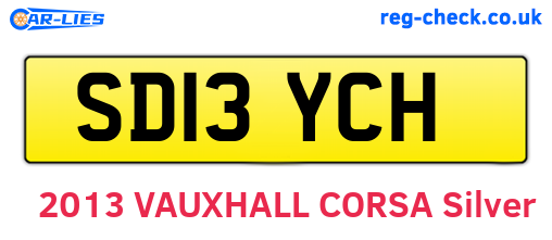 SD13YCH are the vehicle registration plates.