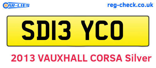 SD13YCO are the vehicle registration plates.