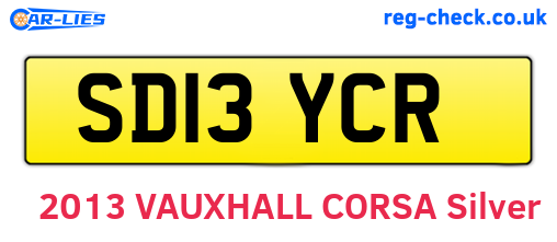 SD13YCR are the vehicle registration plates.